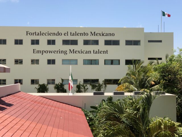 Resort motto states "Empowering Mexican Talent"